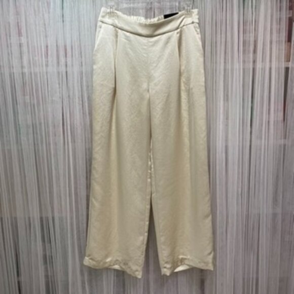 Express Elegant Cream Wide Leg Pants - Picture 1 of 11